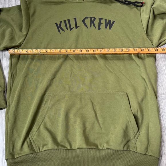 Kill Crew Fighters Club Hoodie Hooded Sweatshirt Men’s Sz large Green Active - Picture 5 of 9